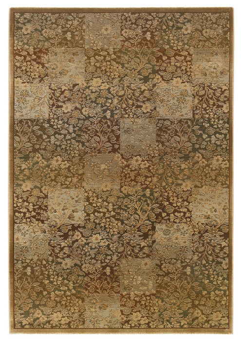 Oriental Weavers Generations Green/Gold Floral 3435Y Area Rug, Square 8'x8'