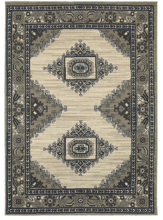 Oriental Weavers Highlands 6658B Medallion Area Rug, Beige/Gray, 5'3"x7'6"