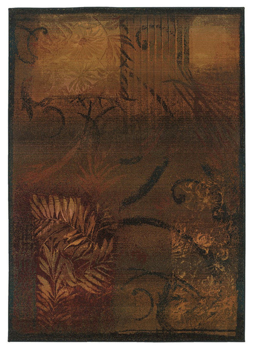 Oriental Weavers Kharma II 1163B Abstract Area Rug, Brown/Gold, 5'3"x7'6"