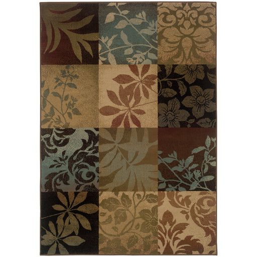 Oriental Weavers Hudson Green/Red Geometric 058B1 Area Rug