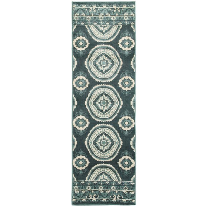 Oriental Weavers Jayden Blue/Ivory Geometric 7415B Area Rug