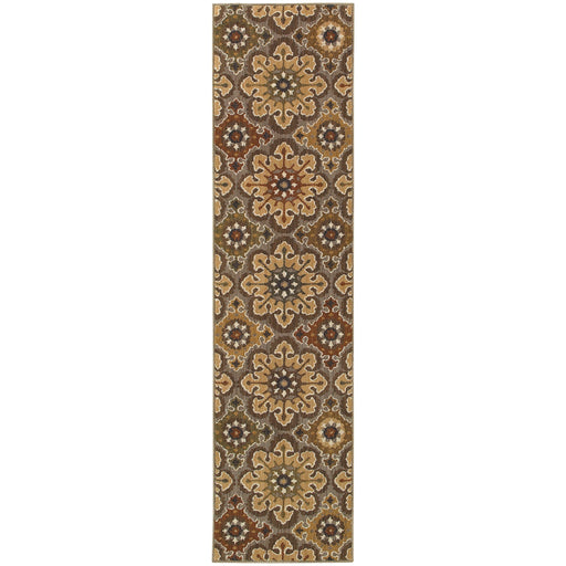 Oriental Weavers Kasbah Grey/Gold Floral 3808C Area Rug