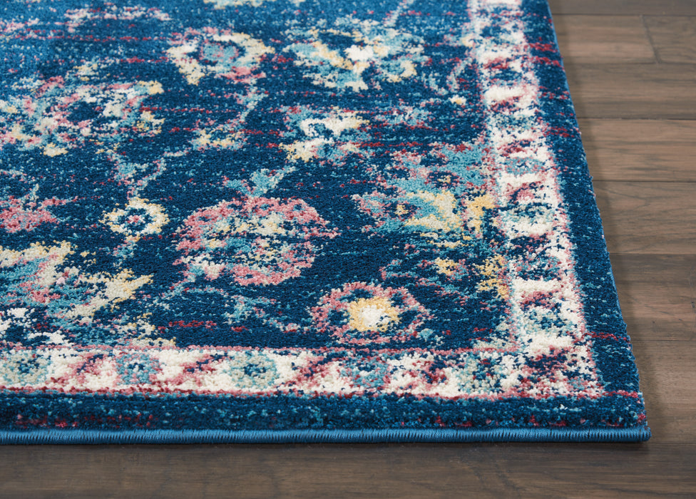 Nourison Fusion FSS15 Navy/Pink Area Rug