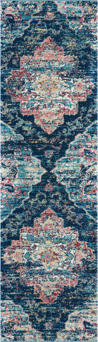 Nourison Fusion FSS13 Navy/Pink Area Rug
