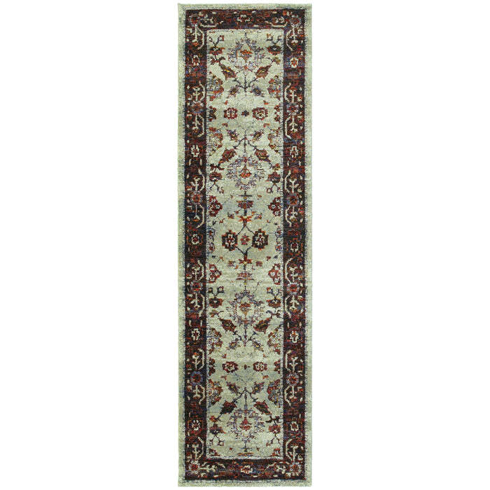 Andorra 6842D Stone/Red 1'10" x 3'2" Rug