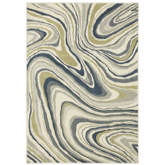 Branson Br07A Ivory/Teal 3'3" x 5' Rug