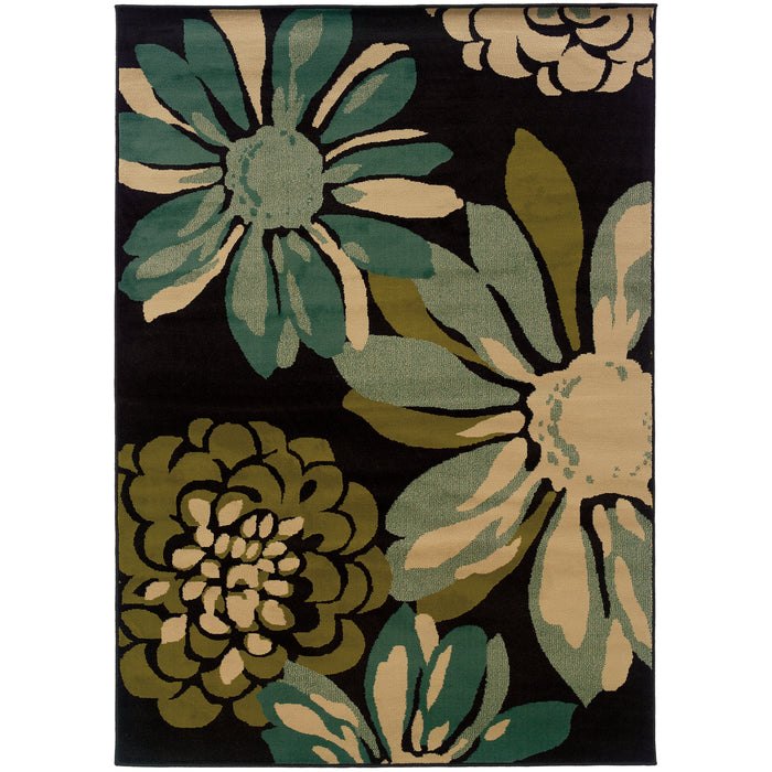 Emerson 2819A Teal/Ivory 6'7" x 9'6" Rug