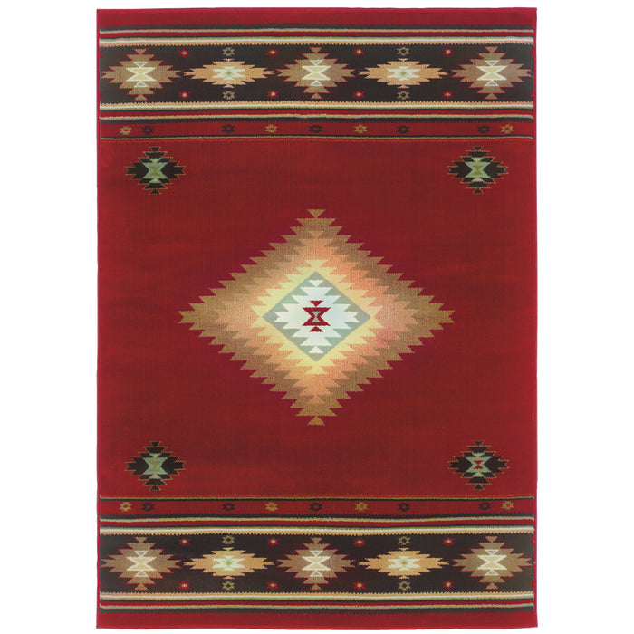 Hudson 087K1 Red/Green 3'10" x 5'5" Rug
