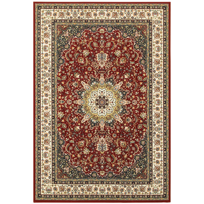 Kashan 119N1 Red/Ivory 1'10" x 3' Rug