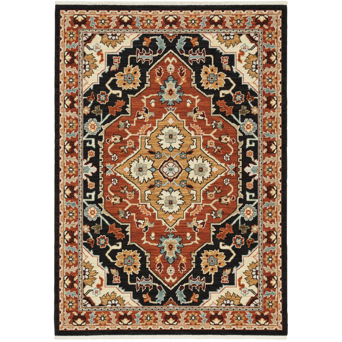 Lilihan 4929A Black/Rust 2' x 3' Rug