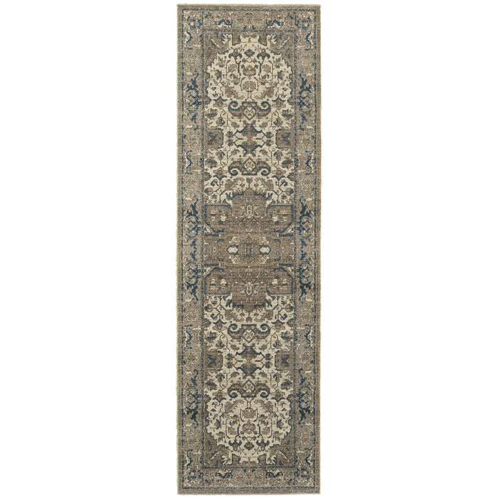 Pasha 5991D Ivory/Grey 1'10" x 3' Rug