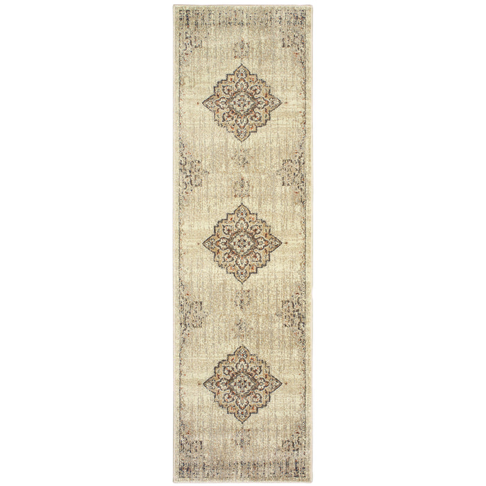 Pasha 072J2 Ivory/Brown 1'10" x 3' Rug