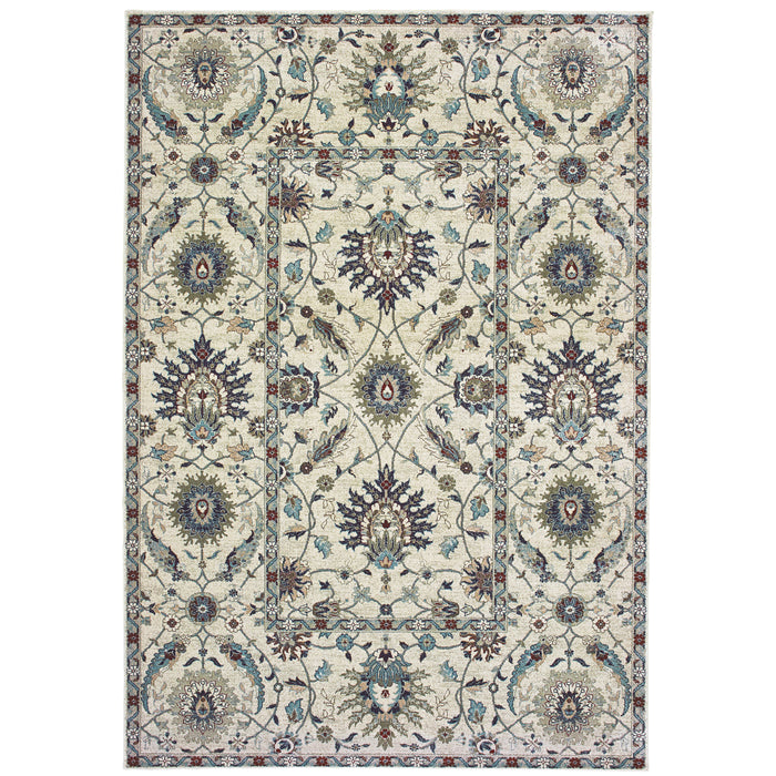 Raleigh 022Y5 Ivory/Navy 5'3" x 7'6" Rug