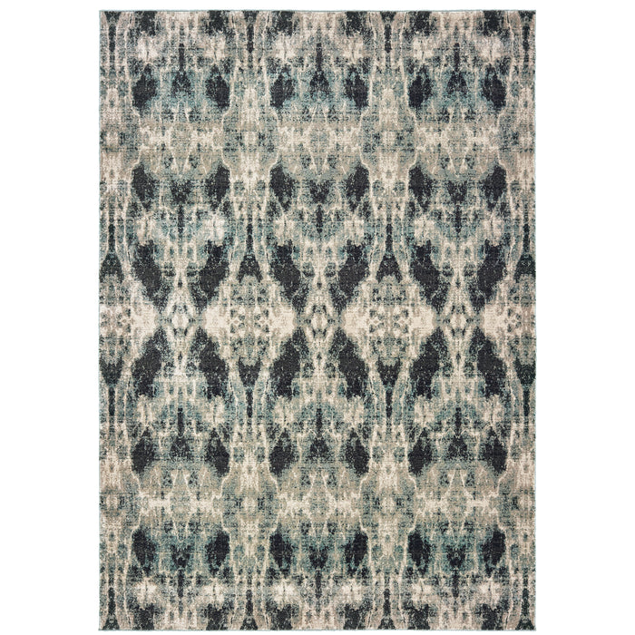 Raleigh 5507B Grey/Blue 1'10" x 3' Rug