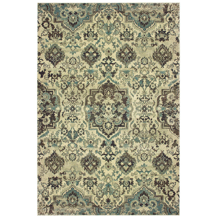 Raleigh 8027J Ivory/Grey 1'10" x 3' Rug