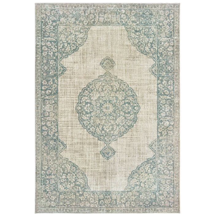 Raleigh 099J5 Ivory/Blue 1'10" x 3' Rug