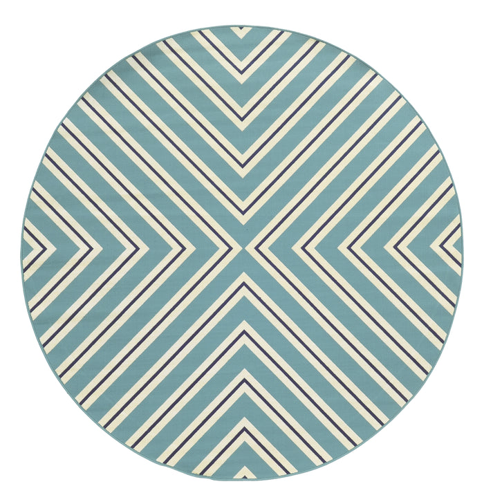 Riviera 4589J Blue/Ivory 1'9" x 3'9" Rug