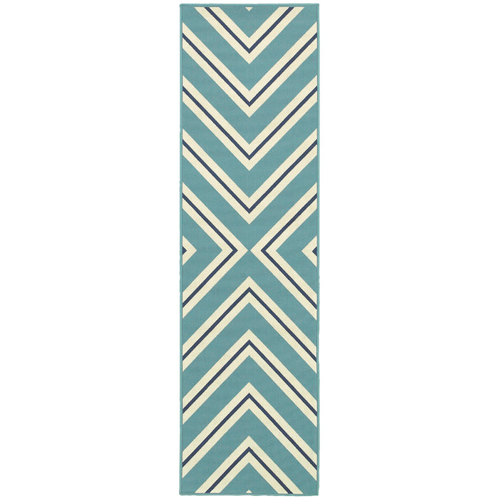 Riviera 4589J Blue/Ivory 1'9" x 3'9" Rug