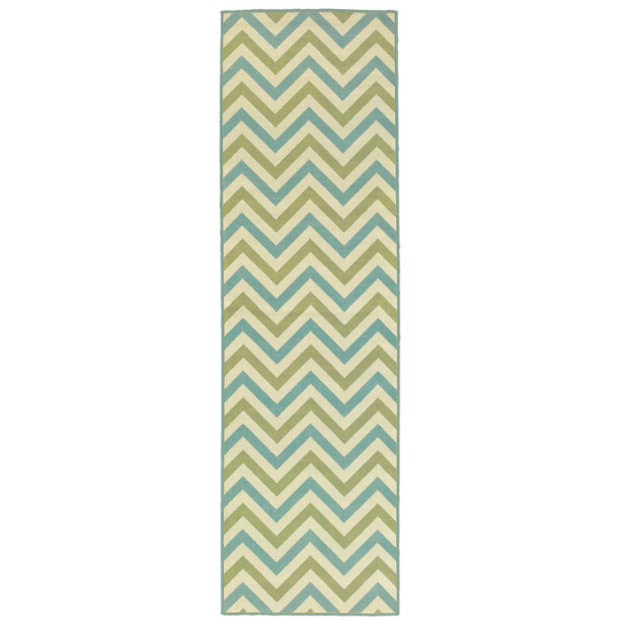 Riviera 4593U Green/Blue 1'9" x 3'9" Rug