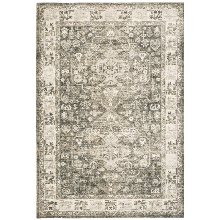 Savoy 28105 Charcoal/Ivory 5'3" x 7'3" Rug