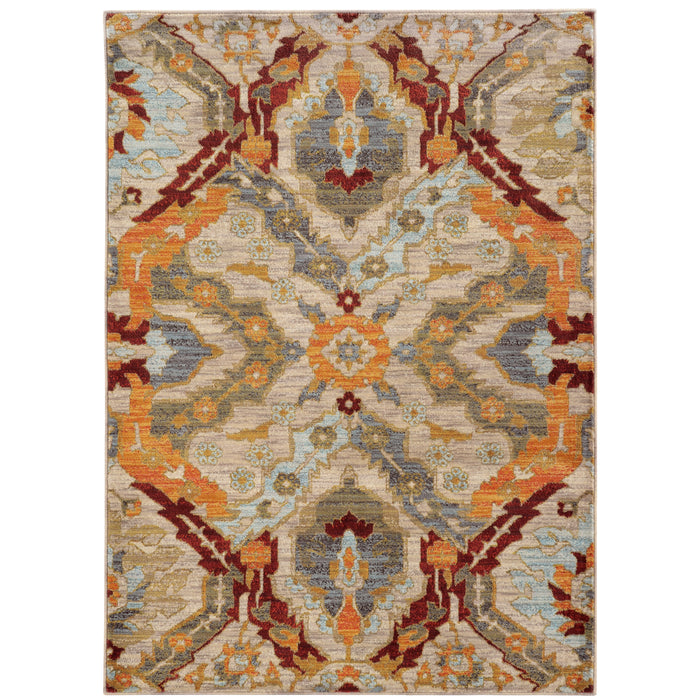 Sedona 6357A Beige/Orange 1'10" x 3' Rug