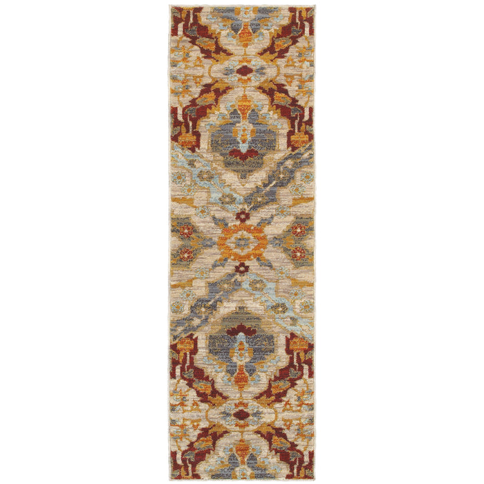 Sedona 6357A Beige/Orange 1'10" x 3' Rug