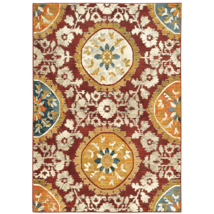 Sedona 6366A Red/Gold 1'10" x 3' Rug
