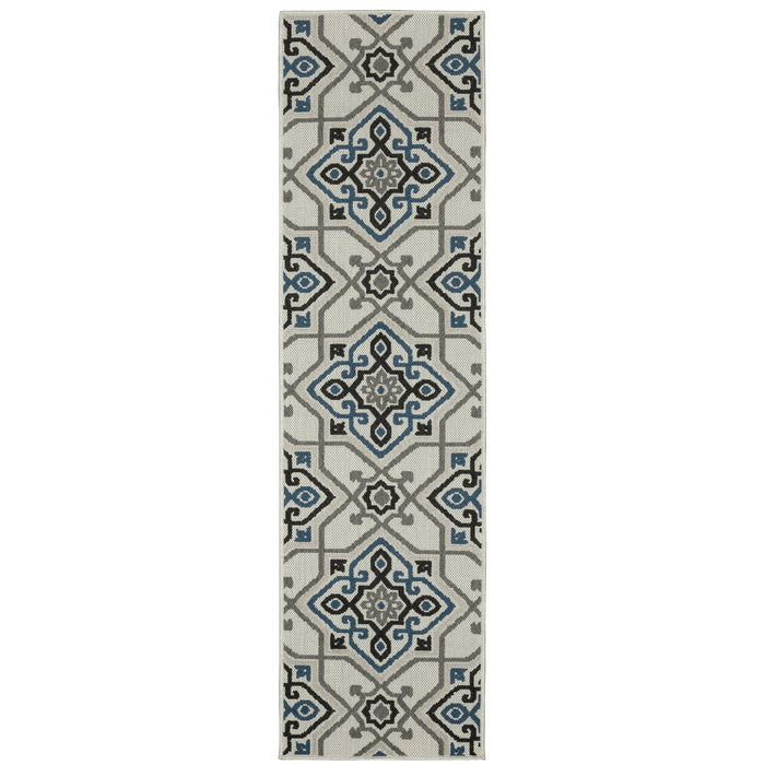 Torrey 004Y1 Light Grey/Blue 1'10" x 3'9" Rug
