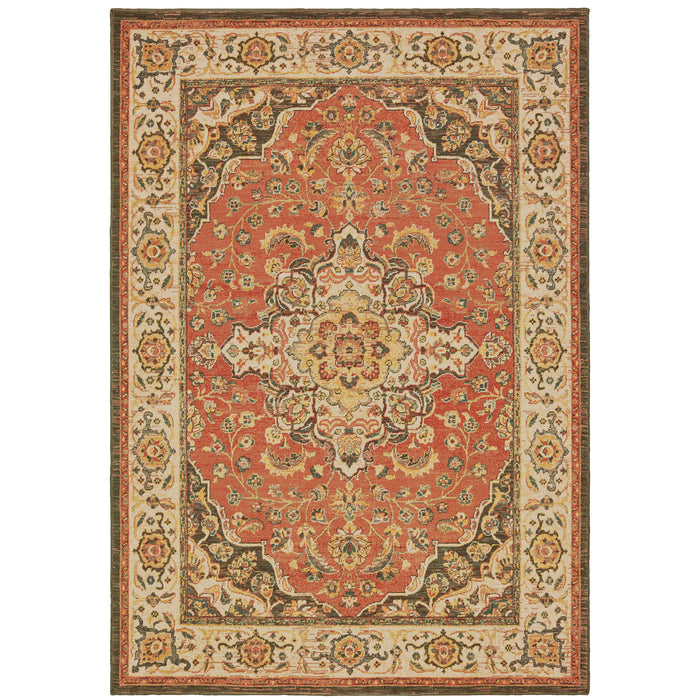 Toscana 9551B Orange/Ivory 1'10" x 3' Rug