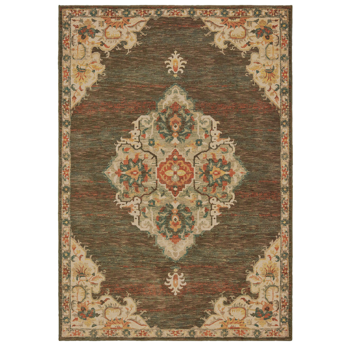 Toscana 9568C Charcoal/Orange 1'10" x 3' Rug