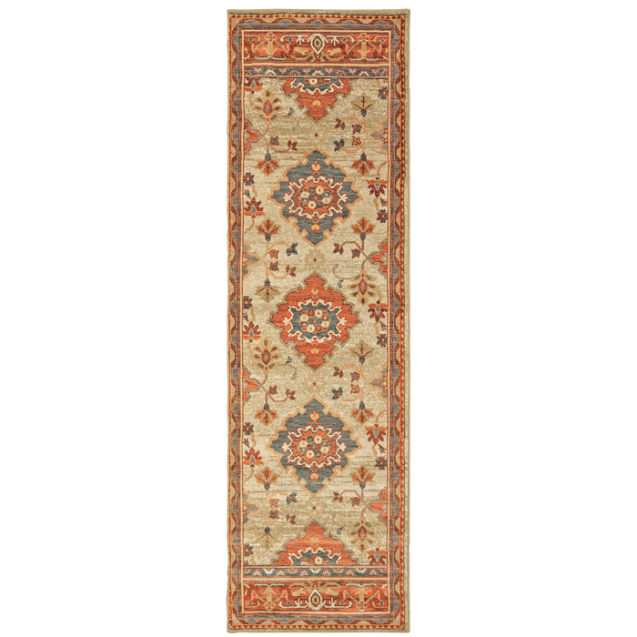 Toscana 9570A Ivory/Orange 1'10" x 3' Rug