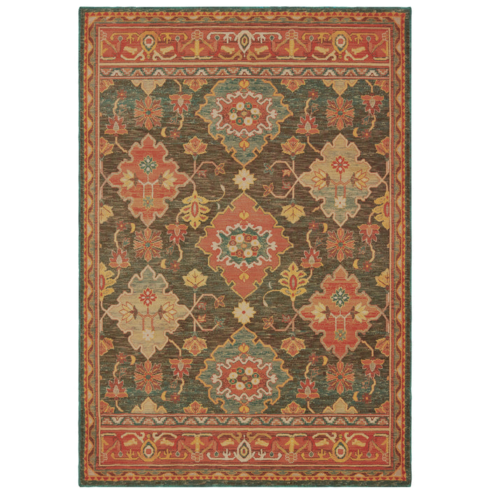 Toscana 9570B Charcoal/Orange 3'10" x 5'5" Rug