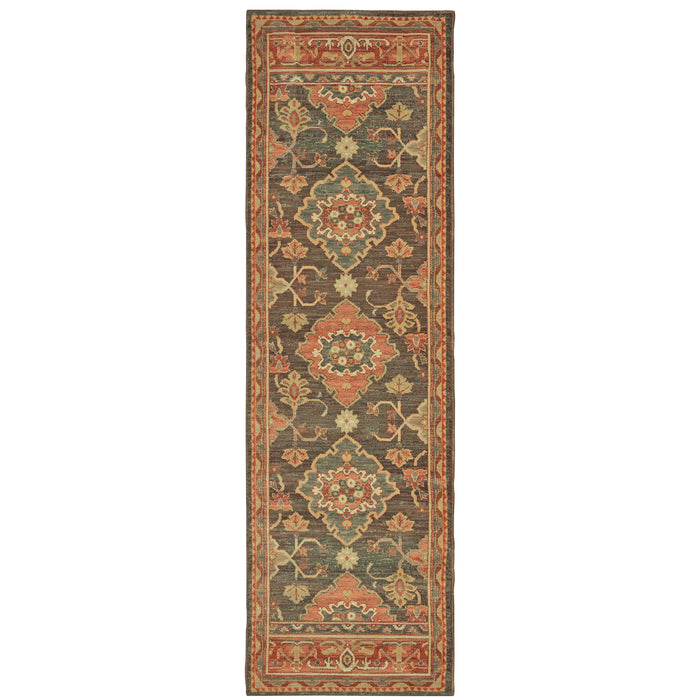 Toscana 9570B Charcoal/Orange 3'10" x 5'5" Rug