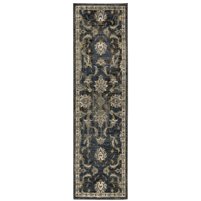 Venice 4333B Charcoal/Blue 3'10" x 5'5" Rug