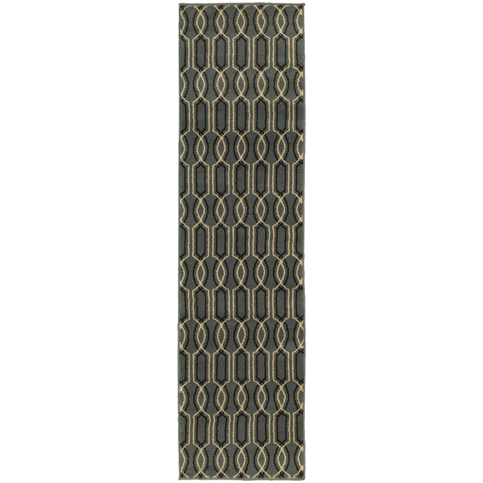 Oriental Weavers Stratton Blue/Ivory Geometric 6019A Area Rug